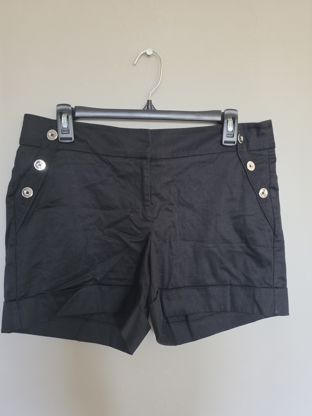 White House Black Market Black  Shorts with Button Detail